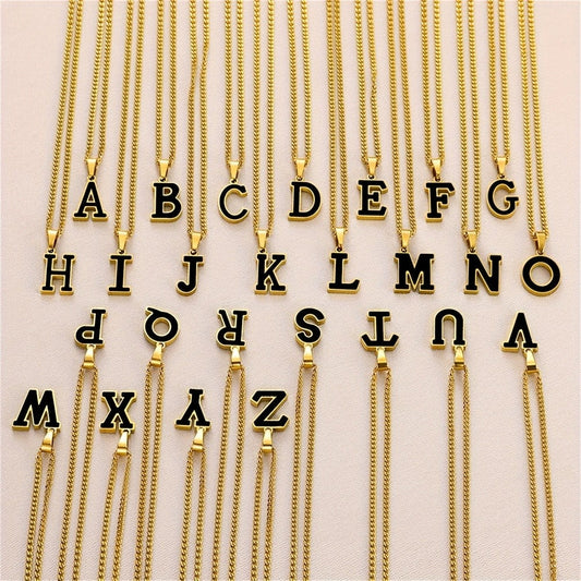 Bold Block Letter Initial Necklace