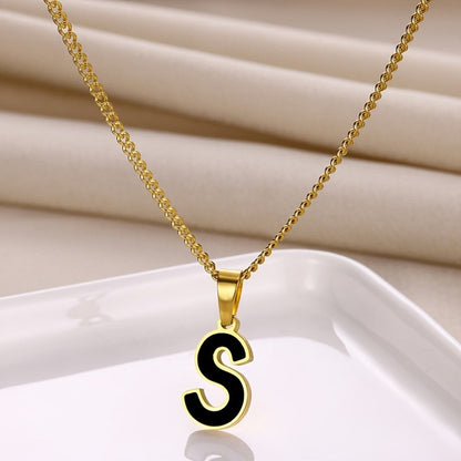 Bold Block Letter Initial Necklace