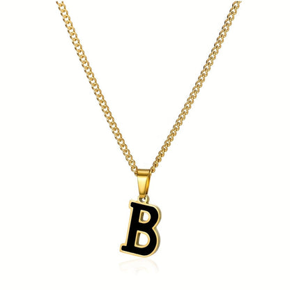 Bold Block Letter Initial Necklace