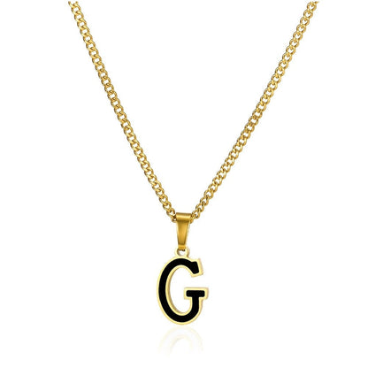 Bold Block Letter Initial Necklace