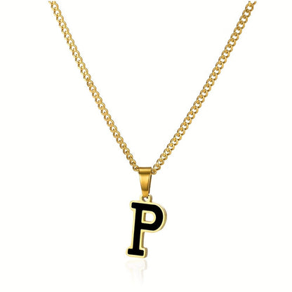 Bold Block Letter Initial Necklace