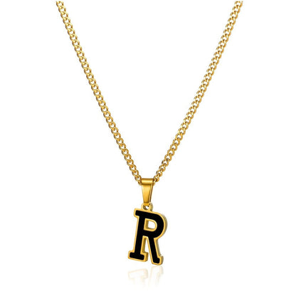Bold Block Letter Initial Necklace