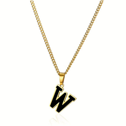 Bold Block Letter Initial Necklace