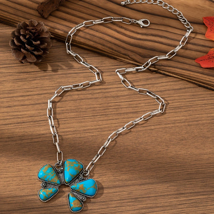 Turquoise Petal Cluster Pendant