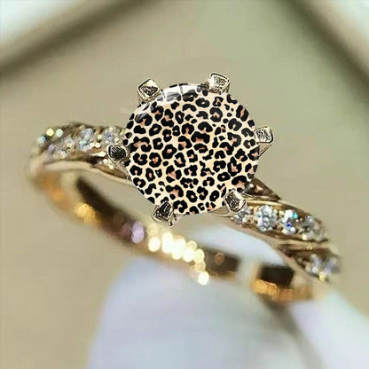 Leopard Print Sun Ring