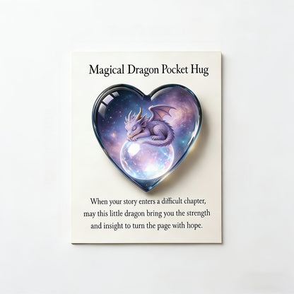 Galaxy Dragon Heart Pocket Hug Card