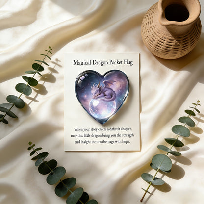 Galaxy Dragon Heart Pocket Hug Card