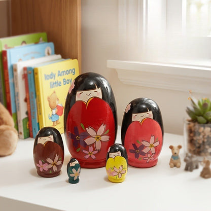 Cherry Blossom Nesting Dolls Set of 5