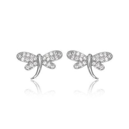 Crystal Dragonfly Stud Earrings