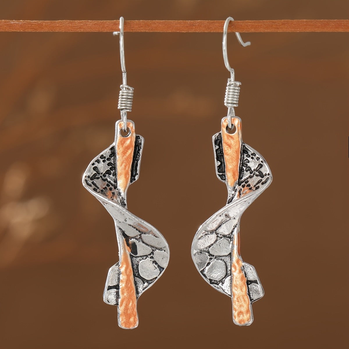 Textured Spiral Drop Earrings