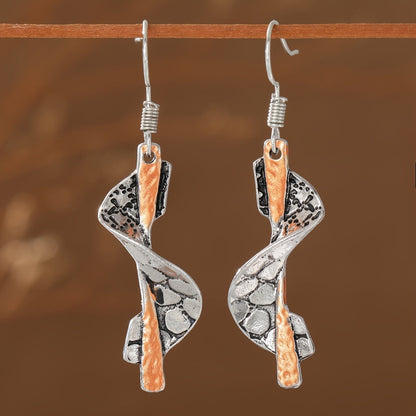 Textured Spiral Drop Earrings