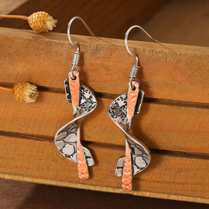 Textured Spiral Drop Earrings