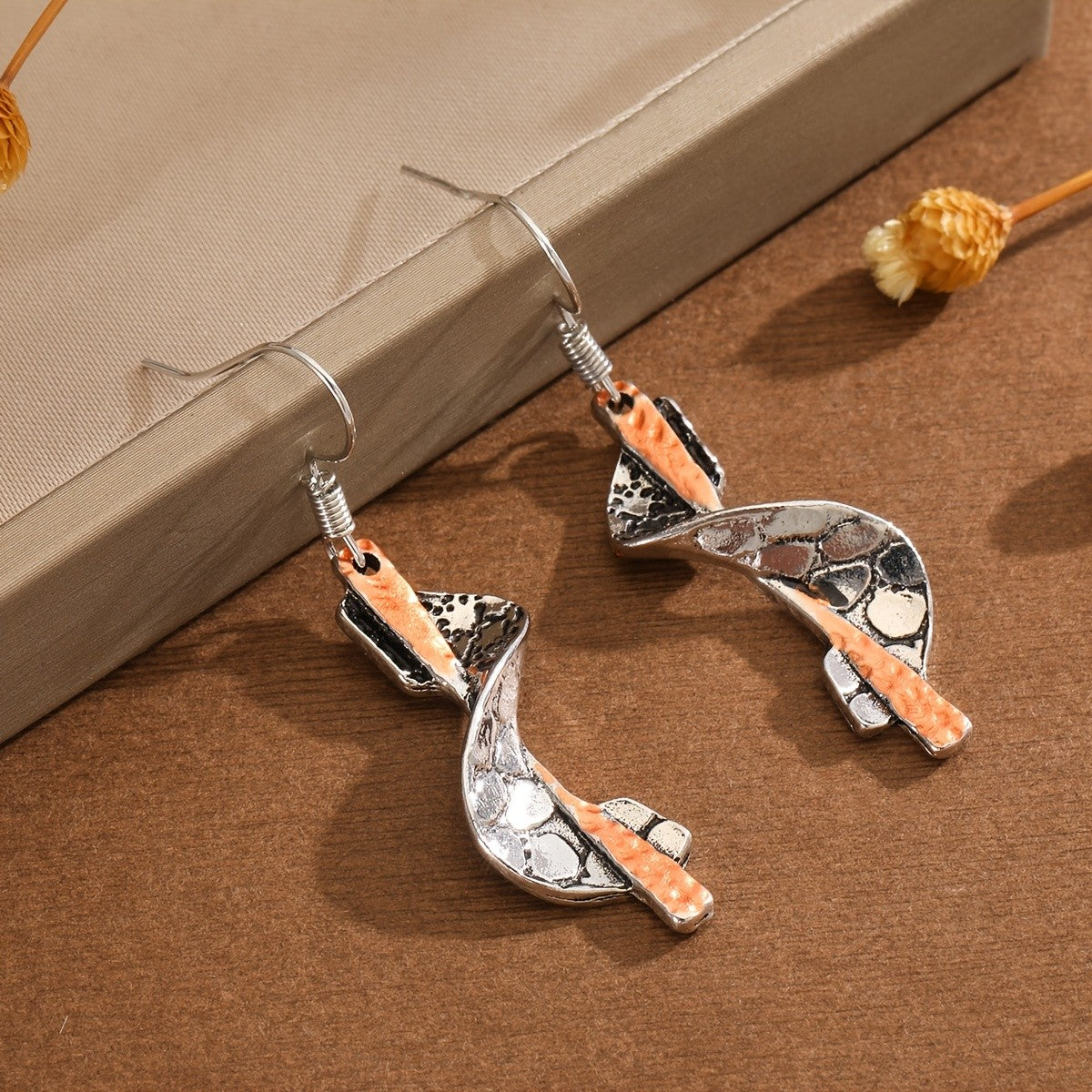 Textured Spiral Drop Earrings