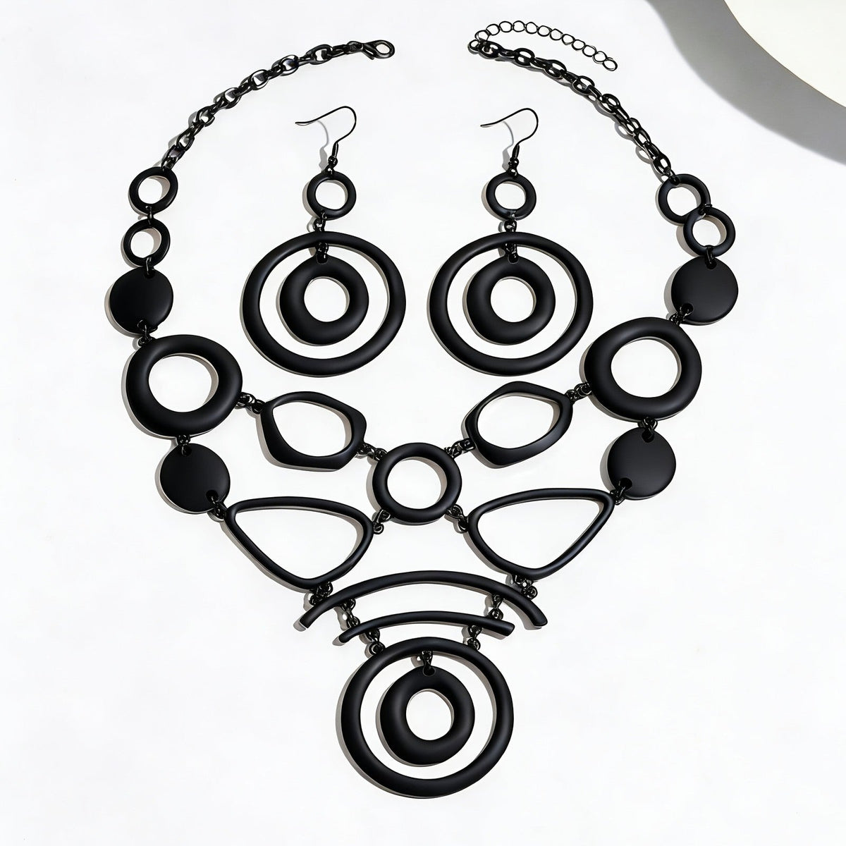 Geometric Oval Necklace & Earring Set