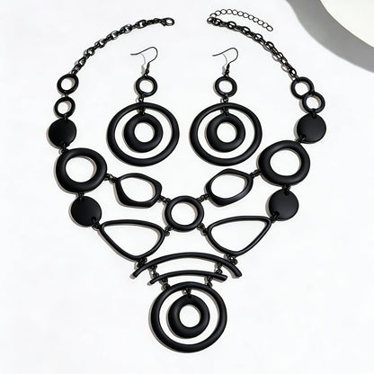 Geometric Oval Necklace & Earring Set