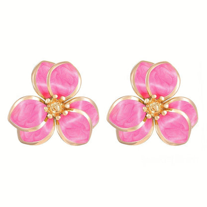 White Floral Stud Earrings