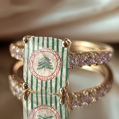 Christmas Tree Square Ring