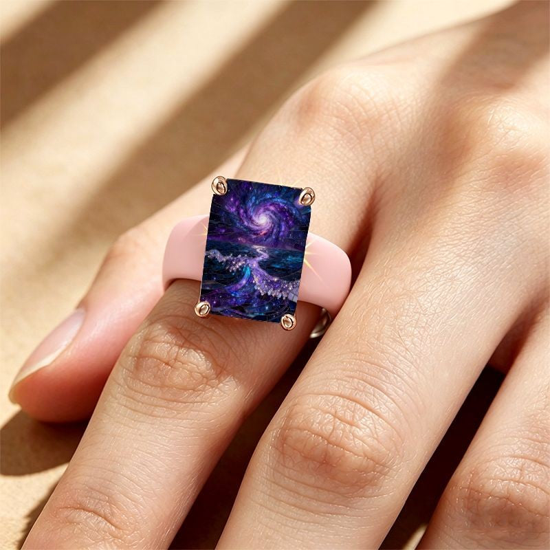 Galaxy Wave Square Ring