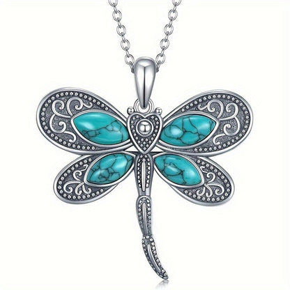 Turquoise Filigree Dragonfly Y-Necklace