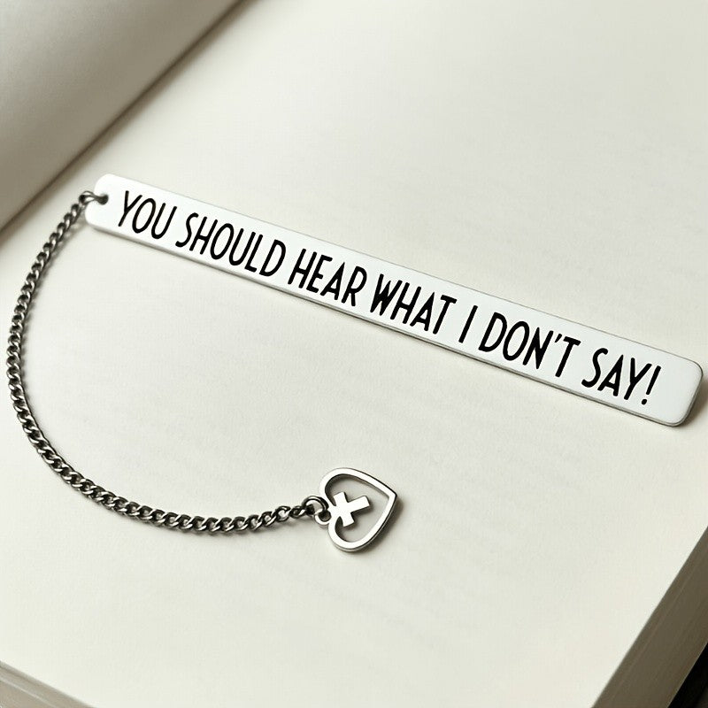 Engraved Quote Bookmark with Chain