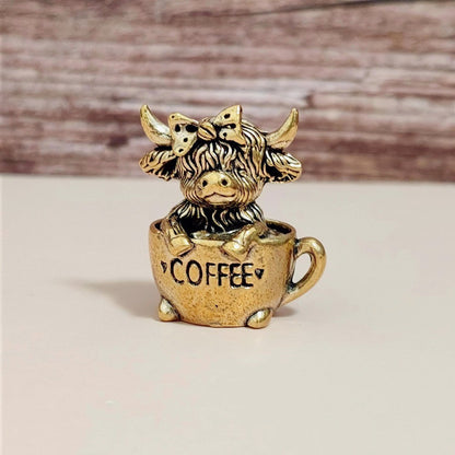 Highland Cow Coffee Cup Charm