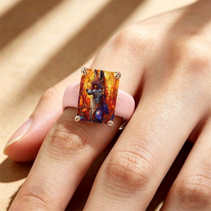 Autumn Fox Square Ring