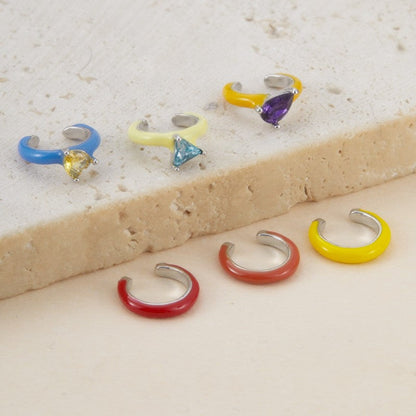 Rainbow Crystal Stack Earrings