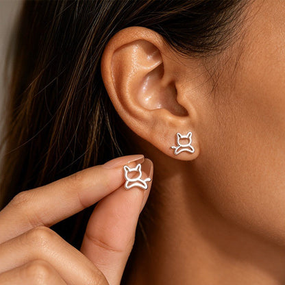 Cat Outline Stud Earrings