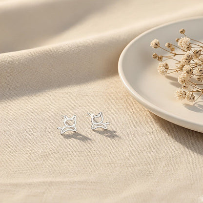 Cat Outline Stud Earrings