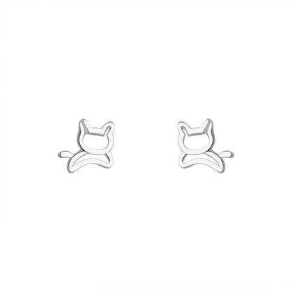 Cat Outline Stud Earrings