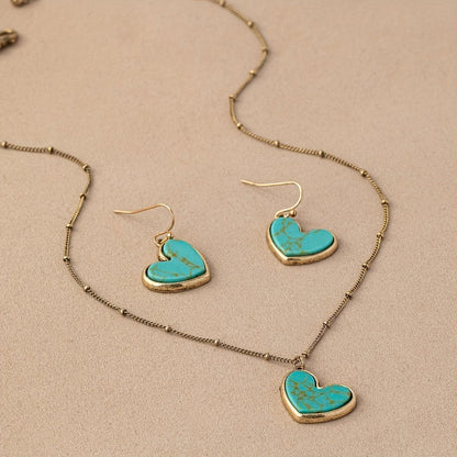 Turquoise Heart Jewelry Set