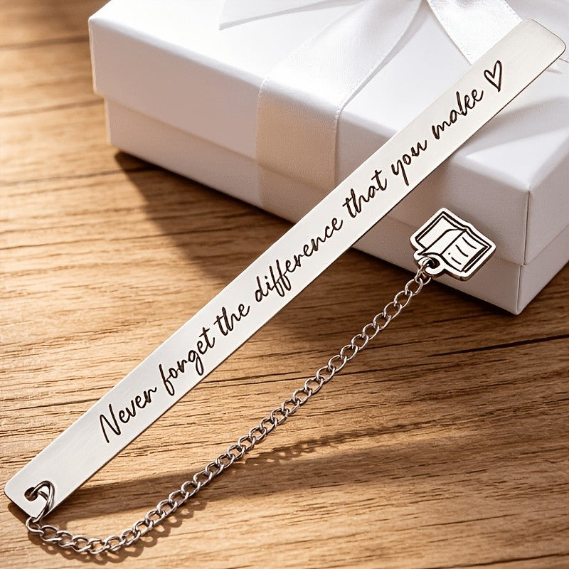 Inspirational Quote Bookmark with Book Charm