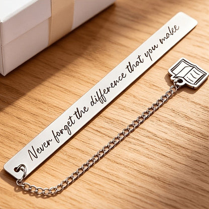 Inspirational Quote Bookmark with Book Charm