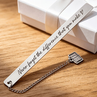 Inspirational Quote Bookmark with Book Charm