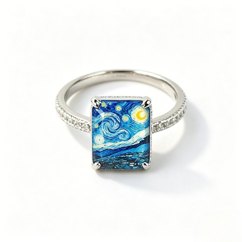 Swirling Sky Square Ring