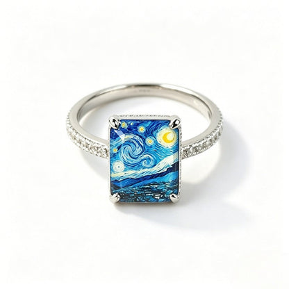 Swirling Sky Square Ring