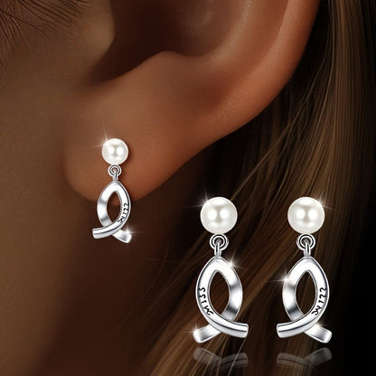 Pearl Fish Drop Earrings