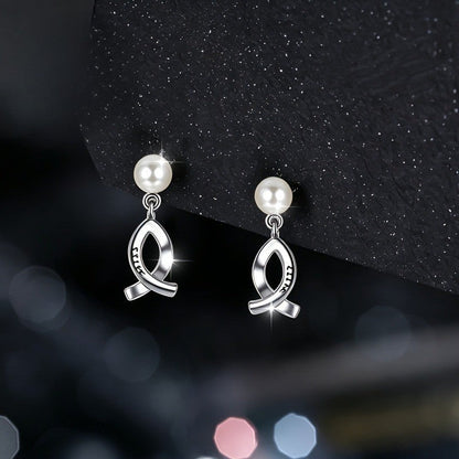 Pearl Fish Drop Earrings