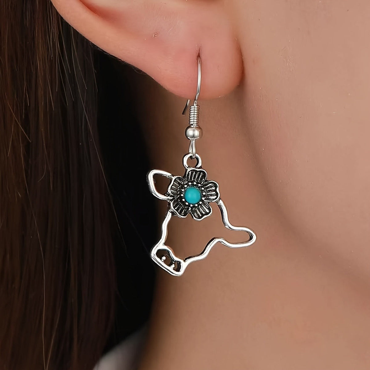Highland Cow Turquoise Jewelry Set