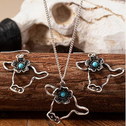 Highland Cow Turquoise Jewelry Set