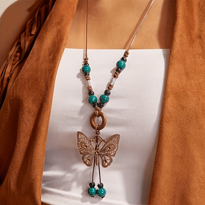 Turquoise Butterfly Pendant Necklace