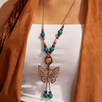 Turquoise Butterfly Pendant Necklace