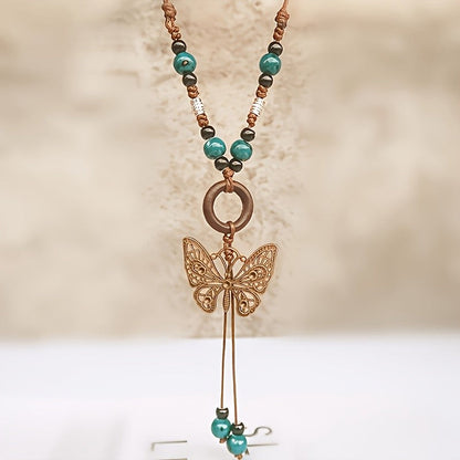 Turquoise Butterfly Pendant Necklace