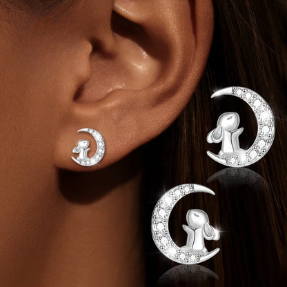 Crystal Bunny Moon Earrings