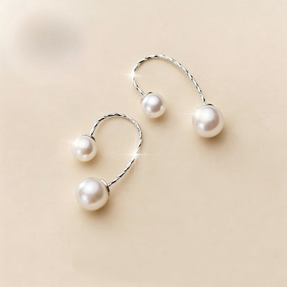 Twisted Wire Pearl Drop Earrings