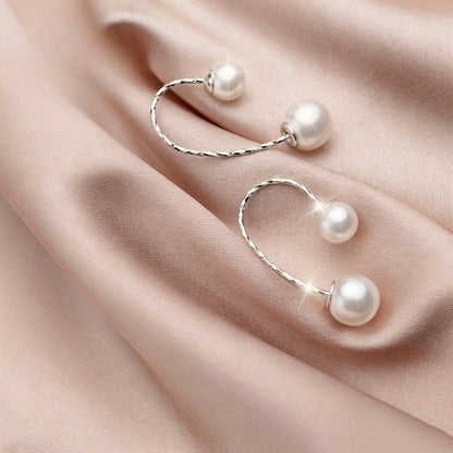 Twisted Wire Pearl Drop Earrings