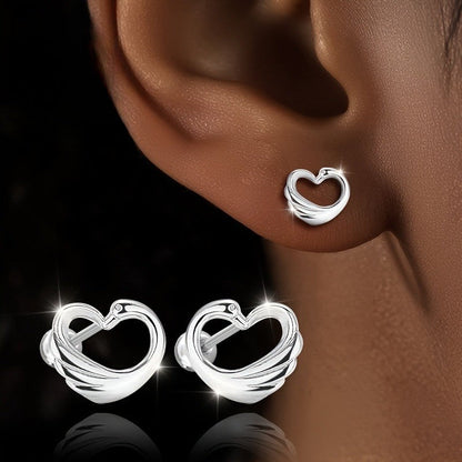 Twisted Heart Screw-Back Earrings