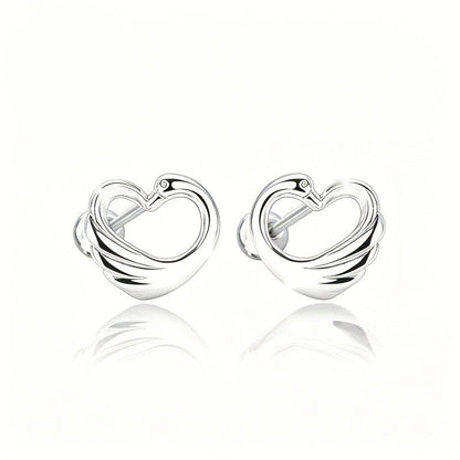 Twisted Heart Screw-Back Earrings