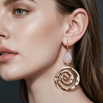Amber Spiral Drop Earrings