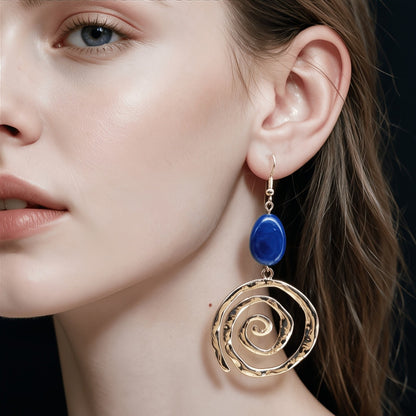 Amber Spiral Drop Earrings